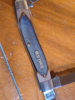 1980s SCHRADE USA 89OT OLD TIMER 890T BLAZER STOCKMAN KNIFE Carbon