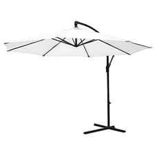 OUTDOOR 3M LARGE CREAM PARASOL GARDEN PATIO UMBRELLA CANOPY SHADE ADJUSTABLE