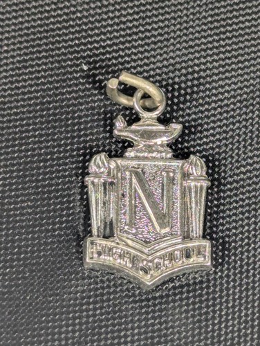 Balfour Sterling Silver High School Charm Pendant Letter N Lamp of Knowledge 
