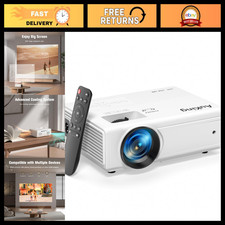 Mini Projector Full HD 1080P, Upgraded Home Theater Projector, HDMI/USB Compatib