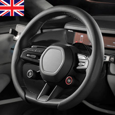 For Nissan Mistral 1993+ Black Nappa Leather Car Steering Wheel Cover Easy Fit