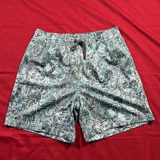 ROBERT GRAHAM Palm Trees Swim Trunks Board Shorts Green Men  s Size Medium