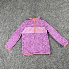 Nautica Pullover Fleece Girls 4T Purple 1/4 Zip Logo Sweater Cozy Outdoor Preppy