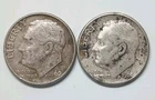 1960 D & 1961 D Roosevelt Silver Dimes 90% Lot of 2 US Coins Denver Mint