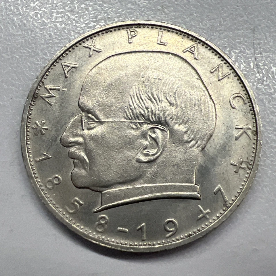 Max Planck 2 German Mark 1971-F Actual Coin - Image 2 of 2