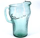 Vintage Indiana Coca Cola Glass Pitcher 64 oz Coke Pebbled Light Green