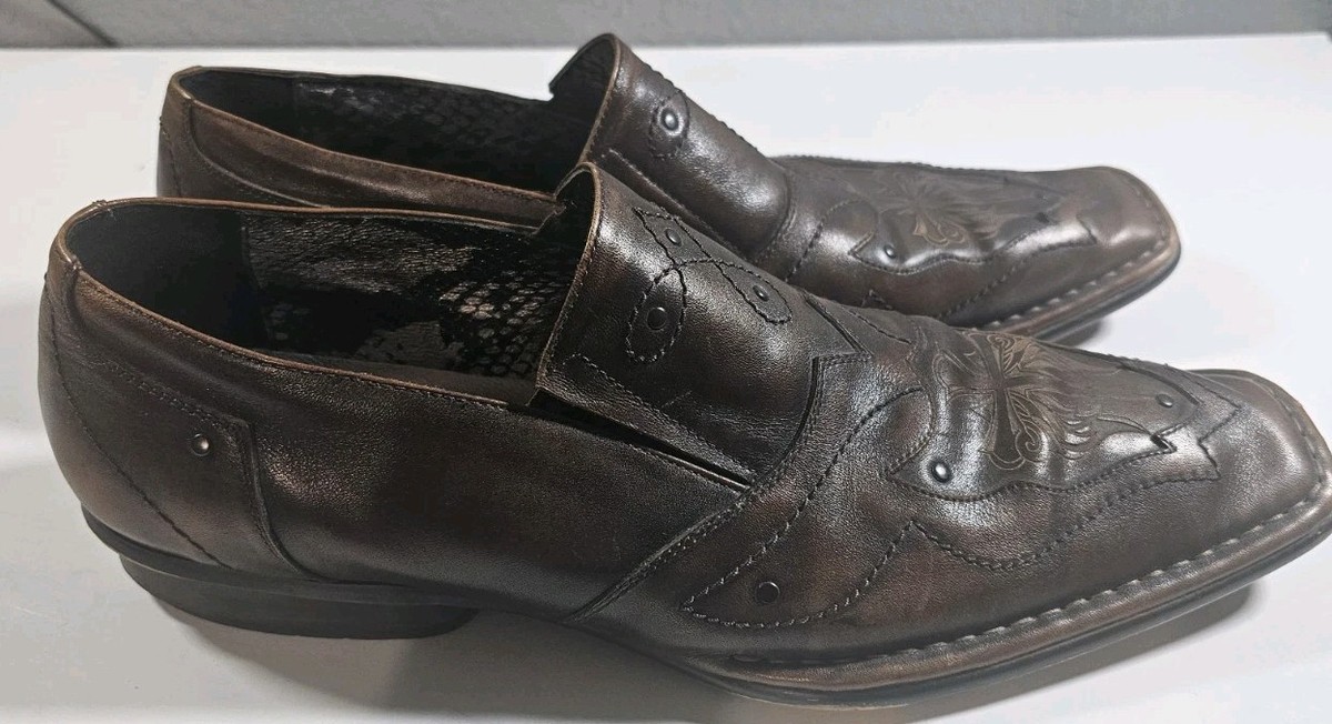 Lounge By Mark Nason Studded U Rock Loafers Brown Leather  display picture 2