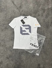Fendi T-Shirt White - FF Logo - Men's - S -New