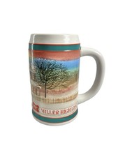 Vintage Miller High Life Holiday Beer Stein Winter Scene Ceramic Mug