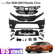 Front Bumper Cover Primed & Grille Assembly Kit For 2022-2023 Honda Civic