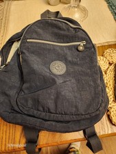 Mini Mochila Kipling Challenger Azul Nylon Bolso de Hombro para Libros BOLSILLOS