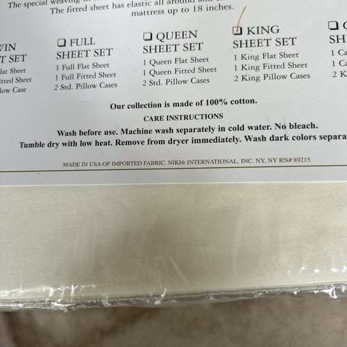 Windsor Collection Niki Set Lenzuola 100% Raso di Cotone KING Pizzo Crema 300 TC NUOVO - Foto 9 di 11