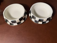 2 Ct. MacKenzie-Childs Courtly Check Cat Dish New No Box