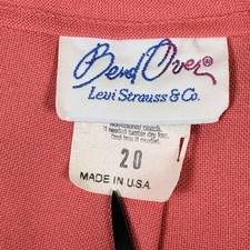 Vintage Bend Over Pants Levi Strauss Womens 20 Salmon Stretch High Rise Straight