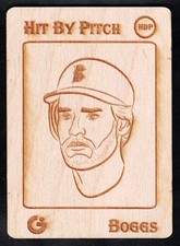 WADE BOGGS -Rare GYPSY OAK Wooden BASEBALL Trading Card- FAN CRAZE ART SERIES