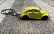 Vintage Kerico Volkswagen Beetle 1948 Yellow Diecast Keychain 187 Scale -