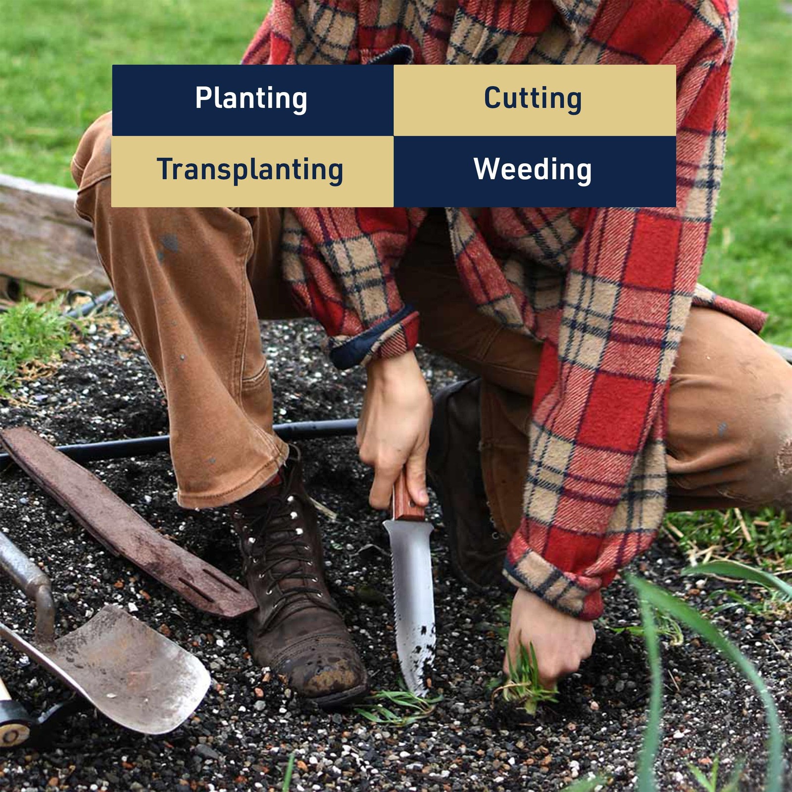 Hori Hori Garden Knife with 7.4” Stainless-Steel Double-Edged Serrated, Strai...