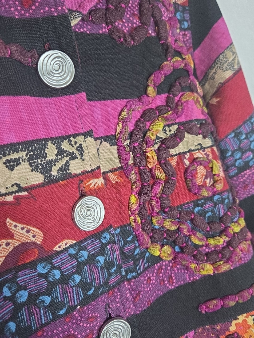 Choices Multicolor Textured Small Button Down Jac… - image 2