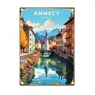 Annecy France Vintage Metal Tin Sign - Weatherproof and Waterproof Iron Wall Art