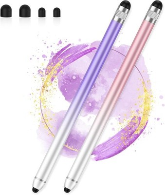 Stylus Pen für Touchscreen, Dual-End Hohe Empfindlichkeit 2er-Pack: Pink, Lila