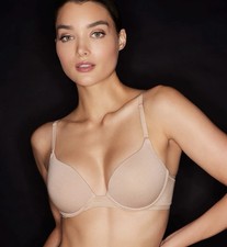 Natori T-Shirt Bra Comfortable Convertible Style 18110 Tan Beige Size 34C EUC