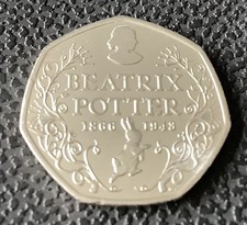 2016 Beatrix Potter 1886 150th Anniversary 50p Fifty Pence Coin Nice Condition