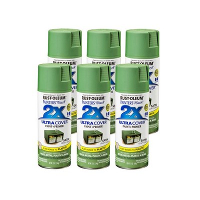 Rust-Oleum 249072-6PK Painter's Touch 2X Ultra Cover Spray Paint, 12 oz, Sati...