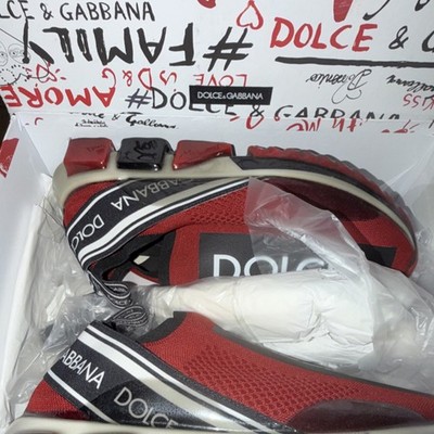Dolce & Gabbana Sorrento Melt Red Black Slip On Men