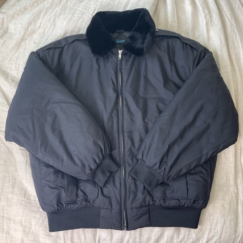Spiewak, Vintage I Spiewak Black Bomber Jacket With Faux Fur Collar XL
