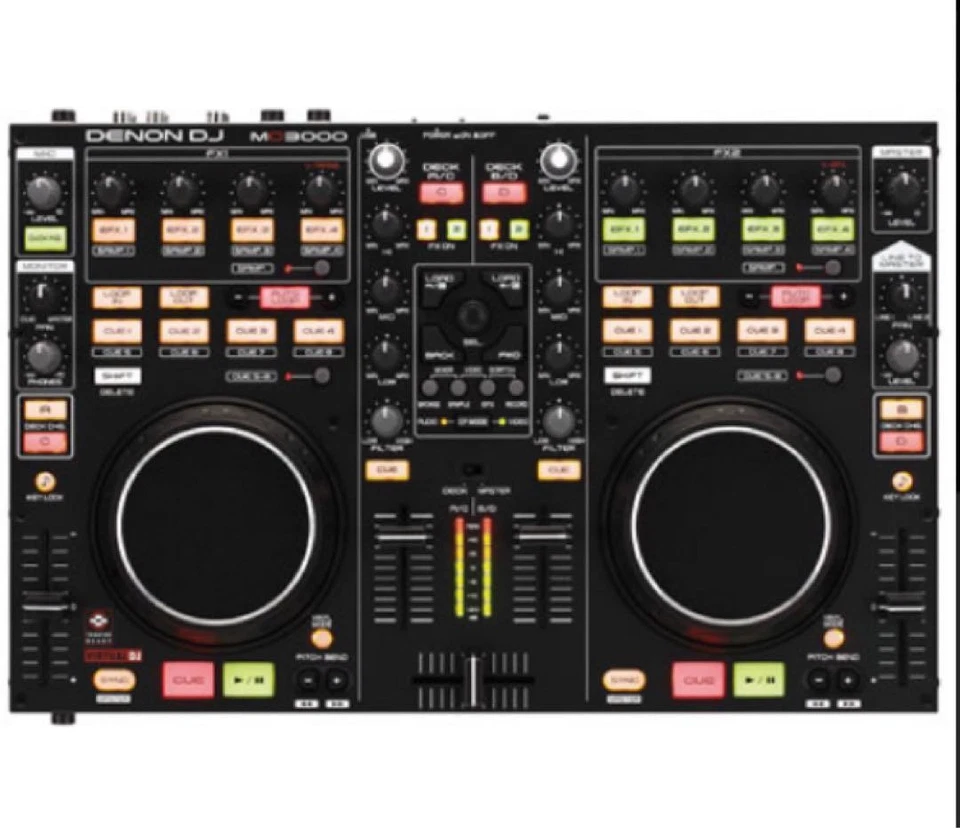 Denon MC3000 DJ Controller with USB Cable and Adapter Fully Functional Used - Image 3 of 4