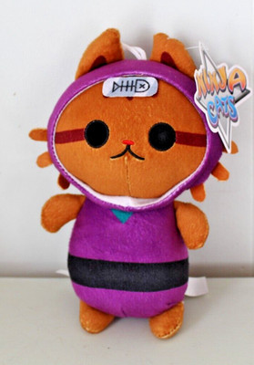 Ninja Cats  Purple Plush Stuffed Animal 8 '' with Hang Tags  3