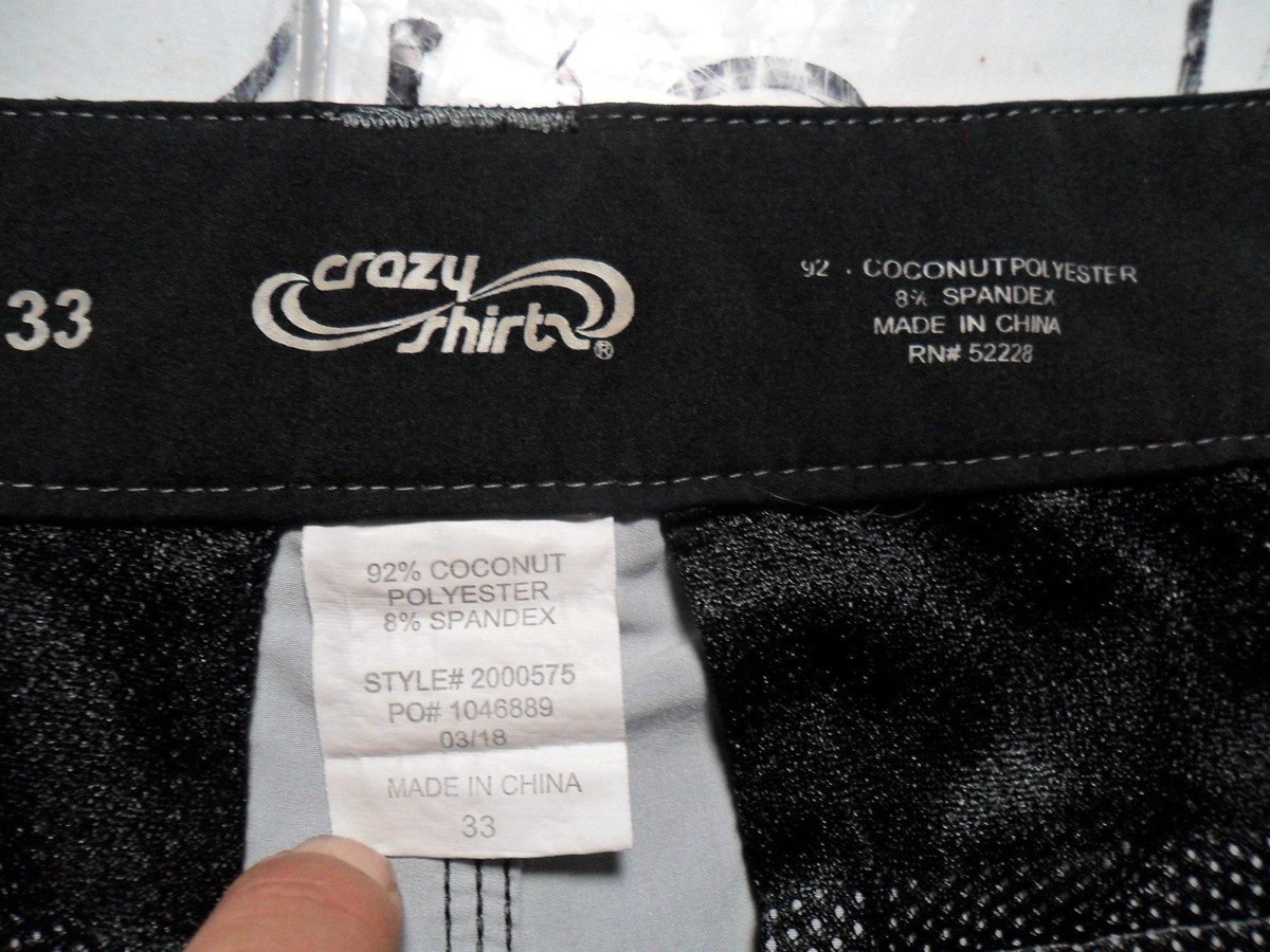 Size 33 Crazy Shirts Coco Nut Poly 92% Board Surf  Shorts View 4