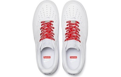 Size 5.5 - Nike Air Force 1 x Supreme Low Box Logo - White for