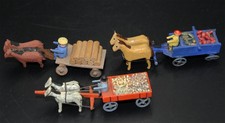 3 x altes Fuhrwerk, Pferdekutsche Erzgebirge, antik, sehr sch&ouml;ne Miniaturen