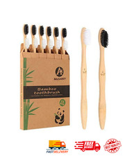 Bamboo Toothbrushes Soft Bristles, Biodegradable Eco-Friendly Toothbrush 12 Pcs