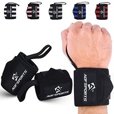 Wrist Wraps for Weightlifting - USPA  IPL Approved Gym Wrist 18" Full Black