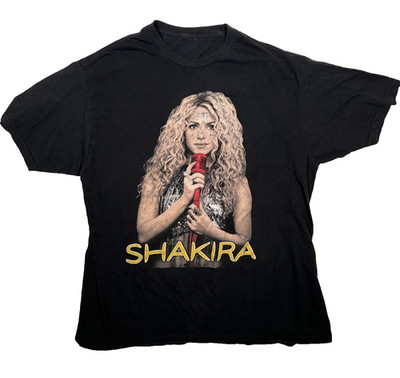 Shakira El Dorado Concert Tour 2018 Adult T-Shirt Fits M/L Double Sided Black