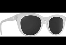 SPY Optics Boundless Unisex Cateye Sunglasses Matte Clear Crystal/Grey Blue 53mm