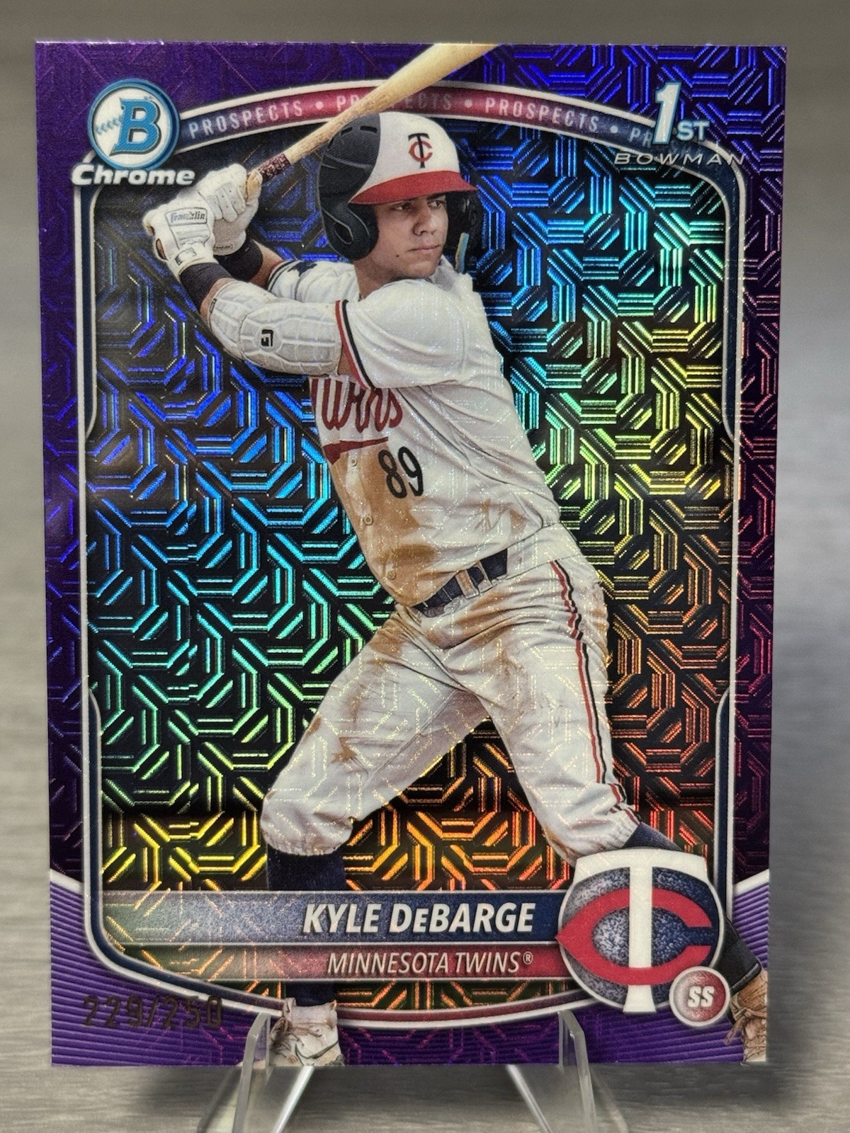 🔥⚾️KYLE DEBARGE 2025 1st Bowman Chrome Purple Mojo Refractor /250 #TWINS!!!⚾️🔥