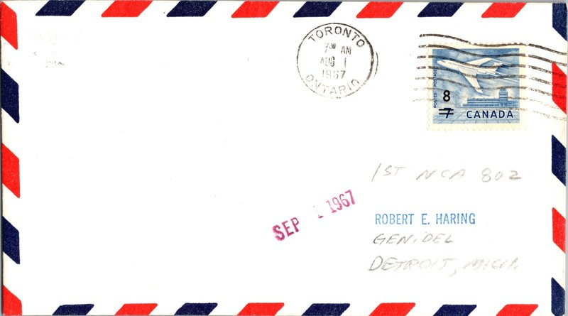 North Central Airlines First Flight  Toronto Canada - Detroit Michigan 1967 RARE