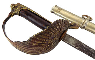 ANTIQUE WW I WW II ITALIAN ROYL AIR FORCE OFFICER DRESS SWORD ENGRAVED BLADE