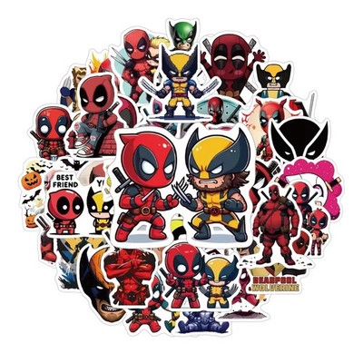 50x Deadpool & Wolverine Stickers Aufkleber Avengers Helden Sticker Marvel DC