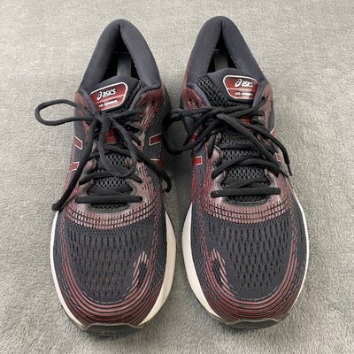ASICS Gel Nimbus 21 Sneakers Size 12.5 Men Black Red Running Shoes Athletic