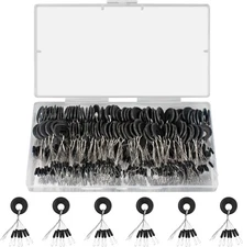 VIPMOON 600 Pieces Fishing Bobber Stops, Float Sinker Large, Black 