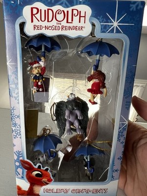 RUDOLPH The Red Nosed Reindeer Miniature Ornaments by Enesco Set of 5