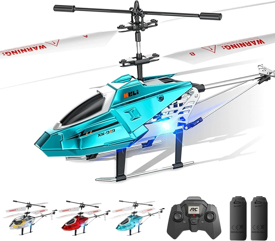 Rc Helicopter with Remote Control Extra Durable Big Plane Toy for Kids Drone Mod - image 3 of 4