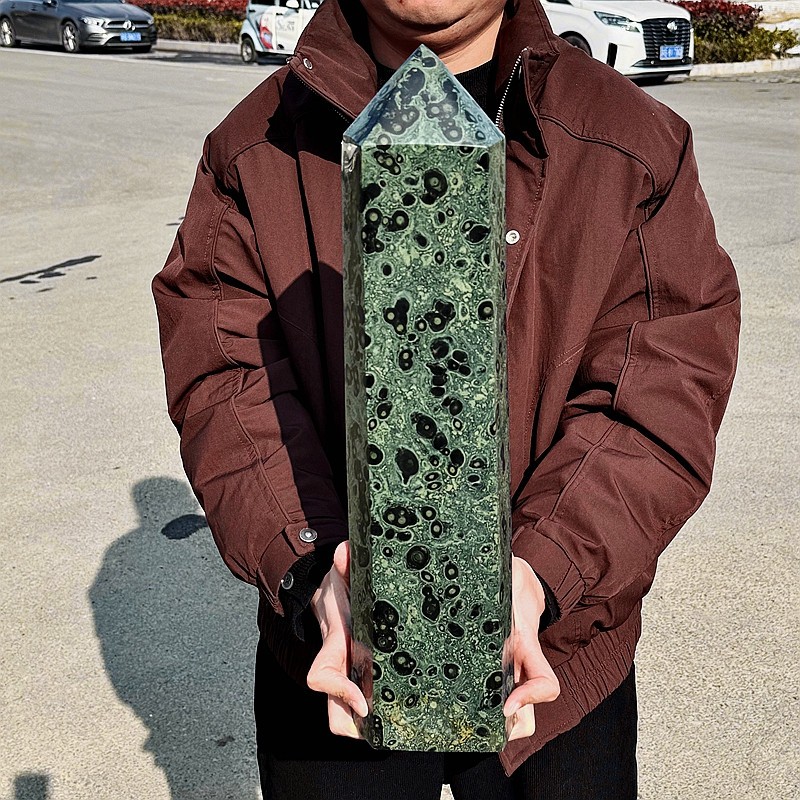 23.3LB Natural peacock eye crystal obelisk, quartz crystal energy column