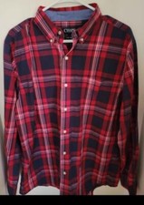 shirt Size large Men’s plaid red Chaps button down