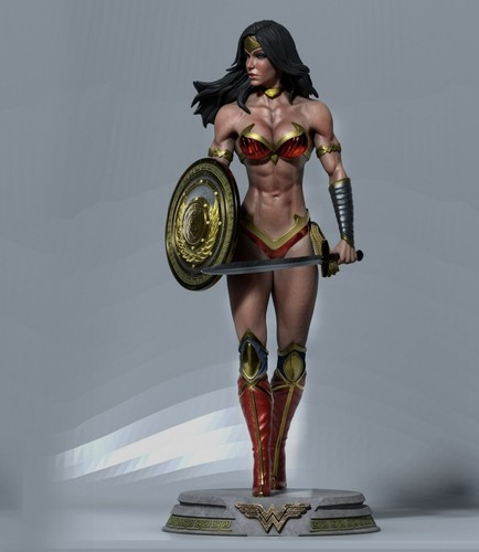 Wonder Woman Sculpture V2(300mm)/3D Printed/Unpainted/GK/CA3DArt - Picture 3 of 6