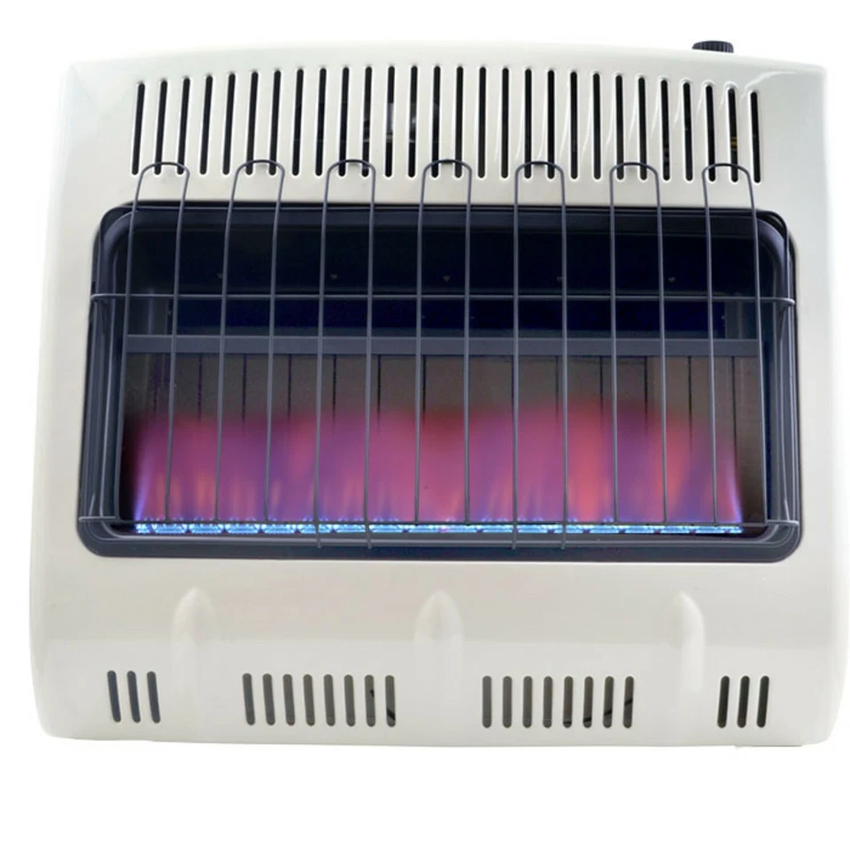 Calentador de montaje en piso de pared de gas natural Mr. Heater Vent Free Blue Flame 30000 BTU Foto 2 de 4